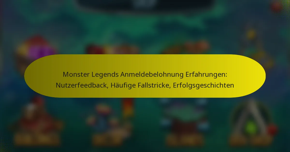Monster Legends Anmeldebelohnung Erfahrungen: Nutzerfeedback, Häufige Fallstricke, Erfolgsgeschichten