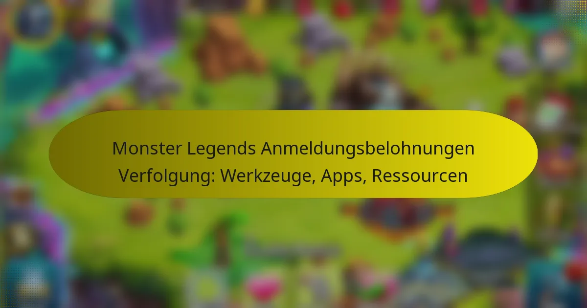 Monster Legends Anmeldungsbelohnungen Verfolgung: Werkzeuge, Apps, Ressourcen