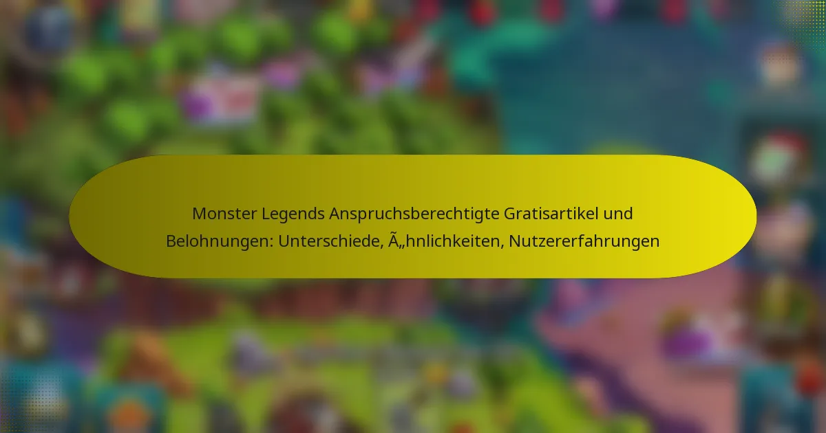 Monster Legends Anspruchsberechtigte Gratisartikel und Belohnungen: Unterschiede, Ähnlichkeiten, Nutzererfahrungen