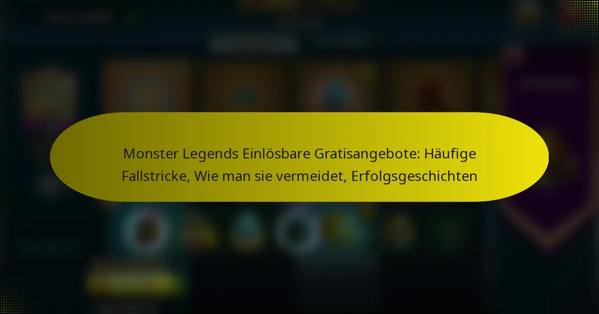 Monster Legends Einlösbare Gratisangebote: Häufige Fallstricke, Wie man sie vermeidet, Erfolgsgeschichten