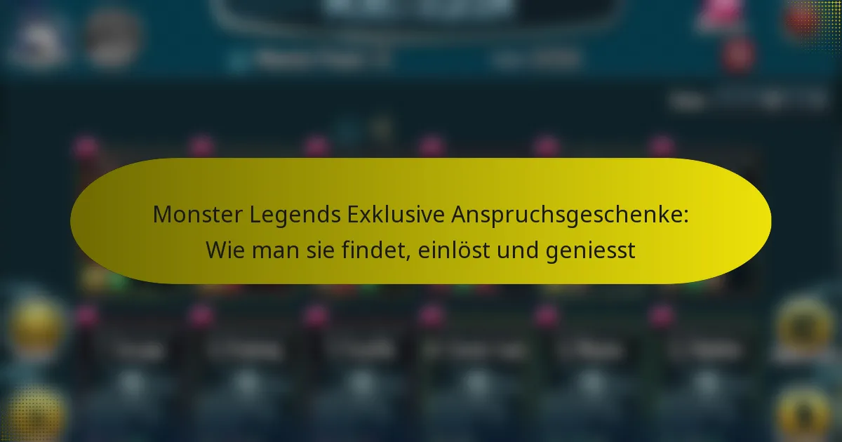Monster Legends Exklusive Anspruchsgeschenke: Wie man sie findet, einlöst und geniesst