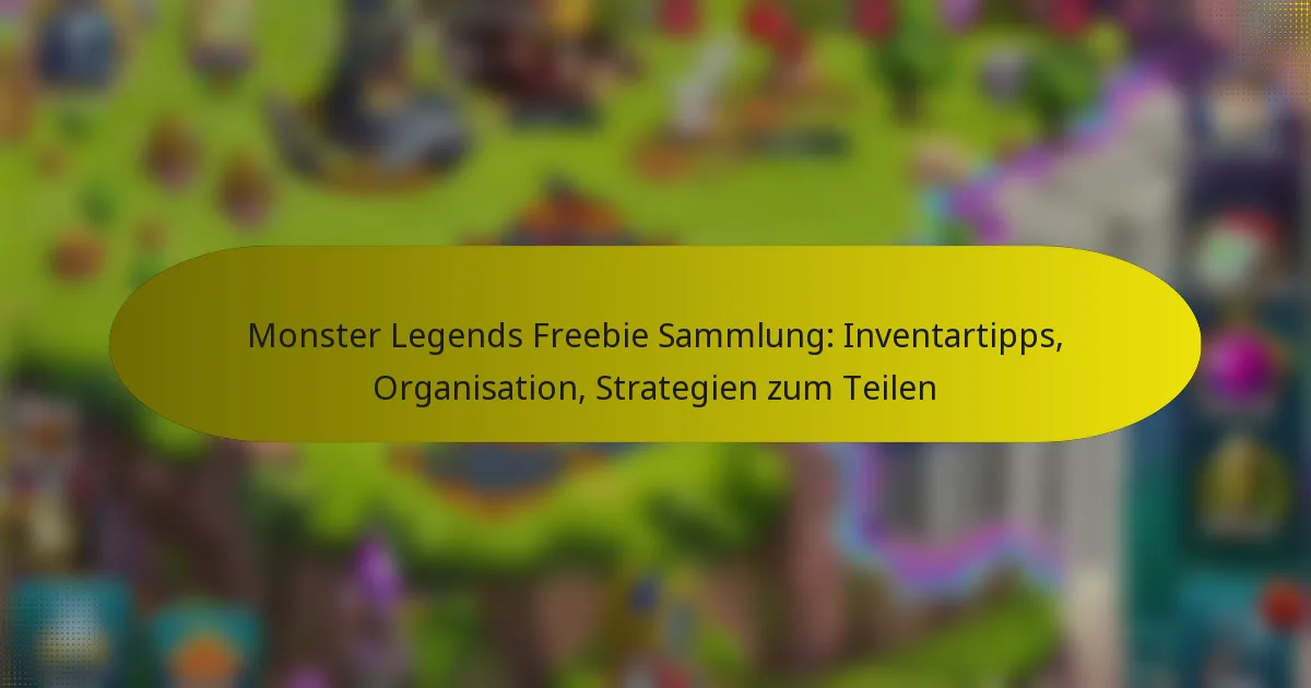 Monster Legends Freebie Sammlung: Inventartipps, Organisation, Strategien zum Teilen