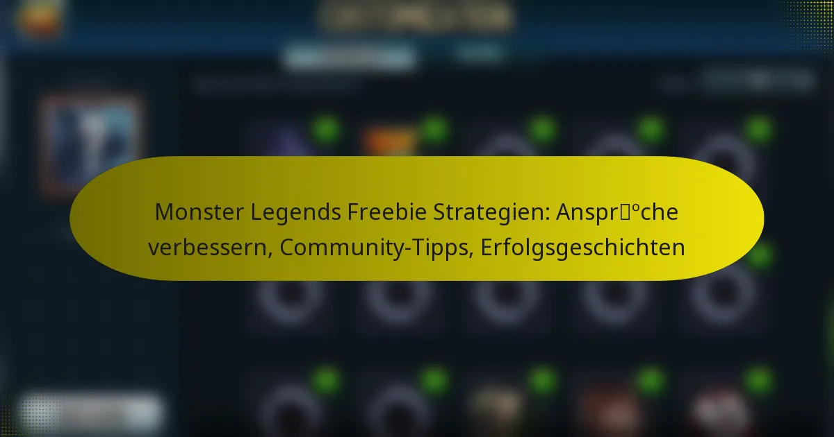 Monster Legends Freebie Strategien: Ansprüche verbessern, Community-Tipps, Erfolgsgeschichten