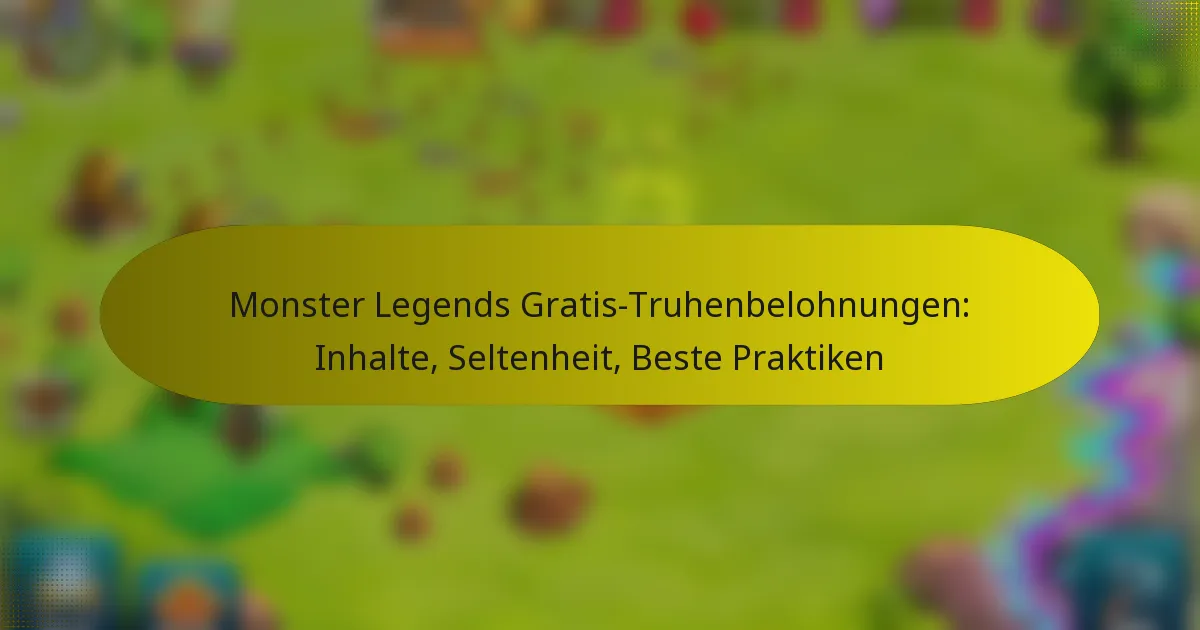 Monster Legends Gratis-Truhenbelohnungen: Inhalte, Seltenheit, Beste Praktiken