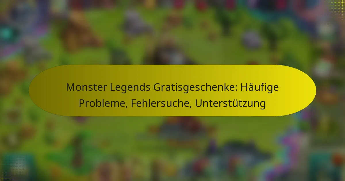 Monster Legends Gratisgeschenke: Häufige Probleme, Fehlersuche, Unterstützung