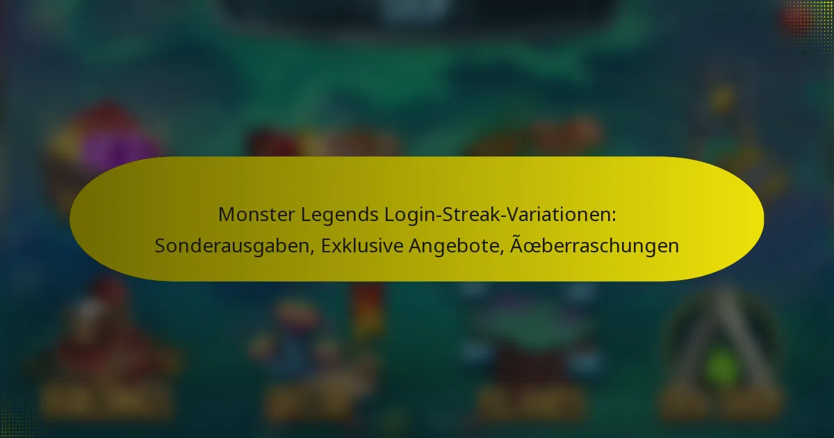 Monster Legends Login-Streak-Variationen: Sonderausgaben, Exklusive Angebote, Überraschungen