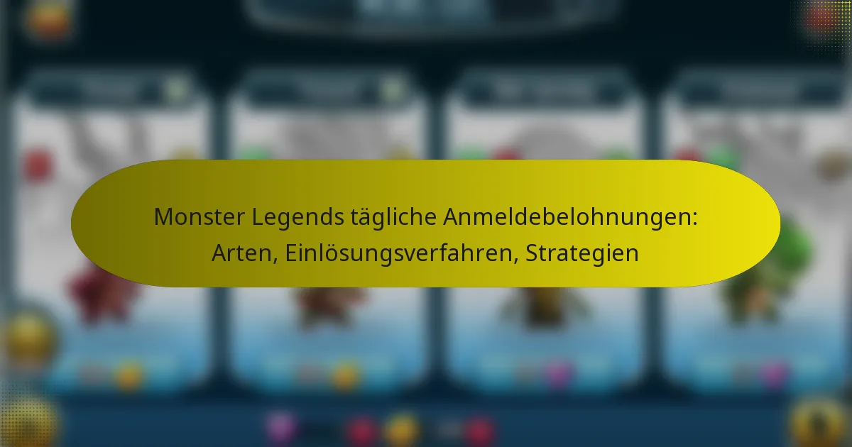Monster Legends tägliche Anmeldebelohnungen: Arten, Einlösungsverfahren, Strategien