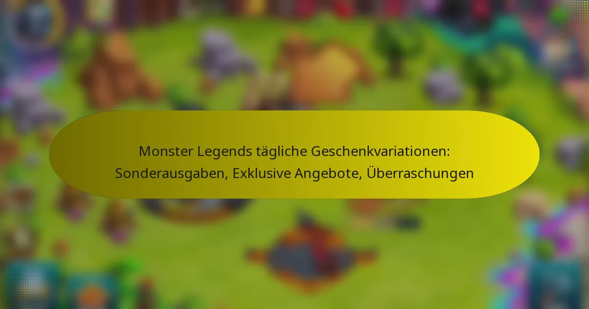 Monster Legends tägliche Geschenkvariationen: Sonderausgaben, Exklusive Angebote, Überraschungen