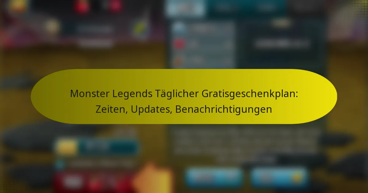 Monster Legends Täglicher Gratisgeschenkplan: Zeiten, Updates, Benachrichtigungen