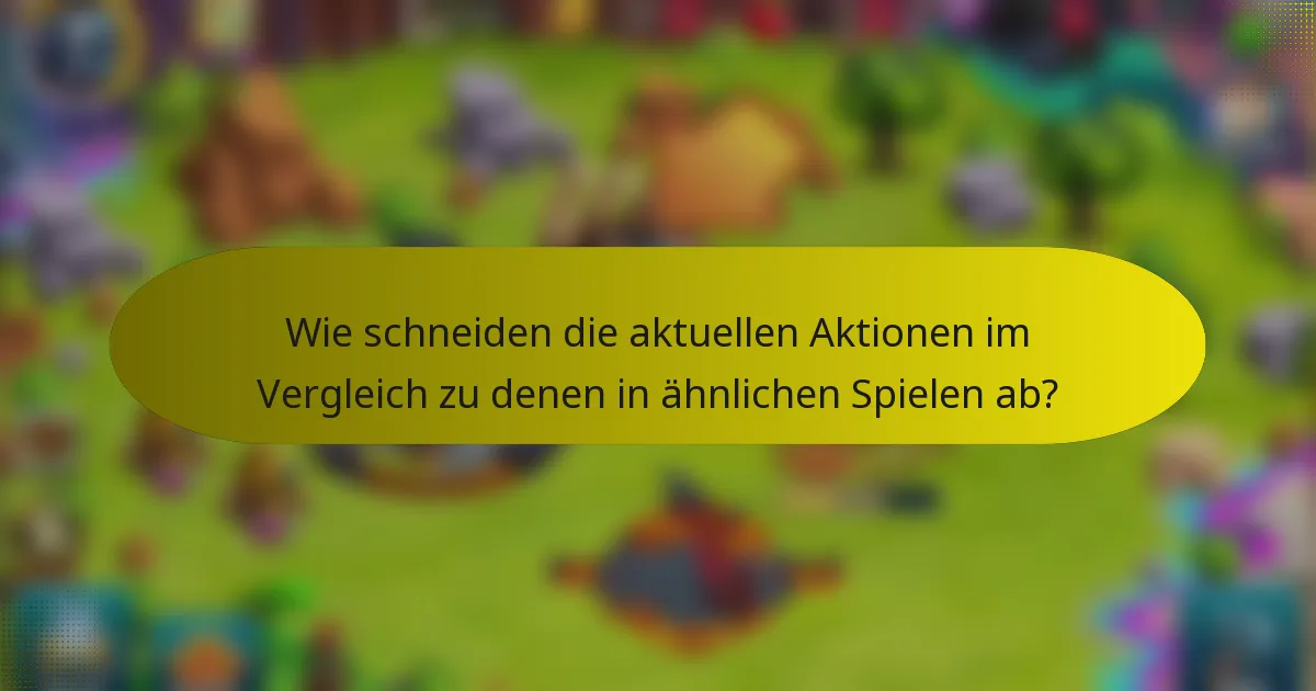 Wie schneiden die aktuellen Aktionen im Vergleich zu denen in ähnlichen Spielen ab?